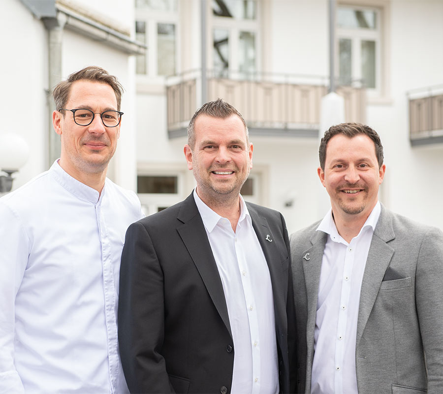 Gastgeber im Laudensacks: Frederik Desch, Anton Schick und Thomas Hüttl